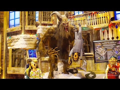 Giant KRAMPUS Animatronic in Scary Xmas Scene | Transworld Halloween