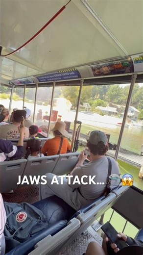 Jaws Attack on Studio Tour – Shark Pops Up Next to Tram Universal Hollywood 2026#universalstudios