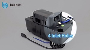 Beckett BK171UL Condensate Pump with Safety Switch, 115V, 17 ft Max Lift, 112 GPH, Automatic On/Off Operation, Black