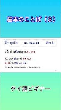 [Thai for Beginners] Basic Vocabulary and Example Sentences #8
