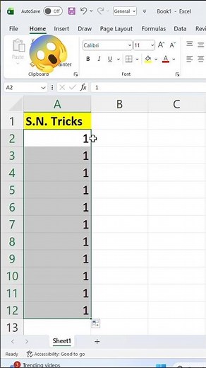 👉 "Excel Me Serial Number Automatically Kaise Dale? 😱 | Secret Trick!"