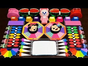 Perfect Rainbow Slime Setup with Mickey and Minnie Mouse | Colorful Satisfying Slime #1706