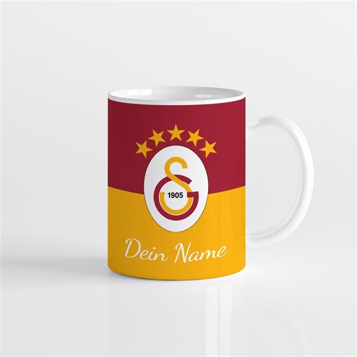 Galatasaray Personalized Mug With Name & Number | Ceramic Coffee Mug | Galatasaray Gift | Yellow-red | GS 1905 Mug | Cimbom Aslanlar - Etsy