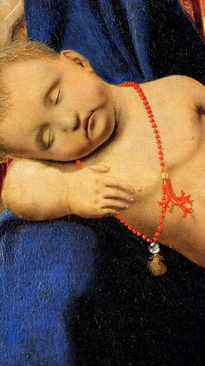 Evie Hatch on Instagram: "the magic of painting is in the transformation of one material (pigment and binder) into another, like blood on seaweed 🪸 sorry for the weird noises in the middle of this one, my croc was on top of the mic receiver 🪸 Images: Davide Ghirlandaio, Portrait of Selvaggia Sassetti (c.1487-88). Tempera on wood, Metropolitan Museum of Art Pietro di Domenico da Montepulciano, Madonna and Child with angels (1420). Tempera and gold on wood, Metropolitan Museum of A