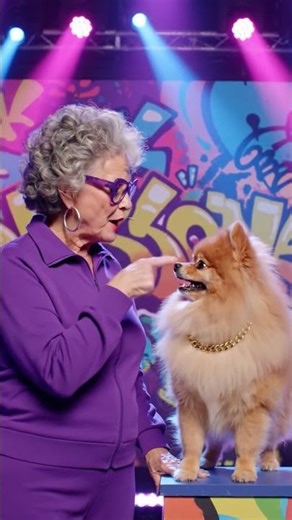 A women and her Dog singing a rap #shorts #youtubeshorts #viral #aivideo