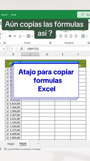 Atajo para copiar/arrastrar fórmulas 👨🏾‍💻 #estudiantes #analista #programmer #excel #exceltips #formula #aprendeentiktok #viral #fyp