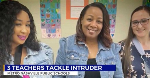 Elementary school teachers hold down intruder for 10 minutes until cops arrive