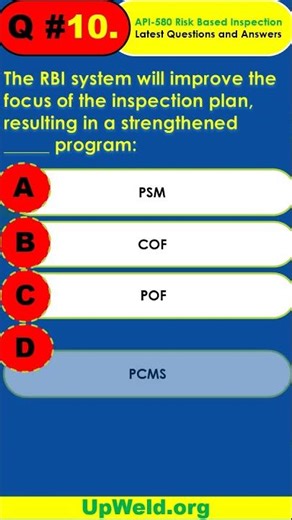 Q#10- API 580 Exam - Risk Based Inspection - Latest Questions And Answers #shorts