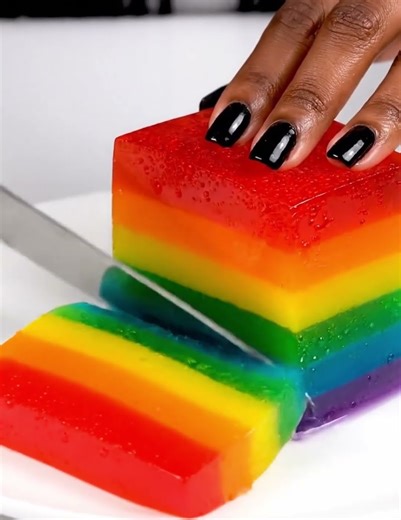 "Ultimate Relaxing ASMR: Satisfying Rainbow Jelly Cutting Experience 🍧✨" #shorts #viralshorts #food