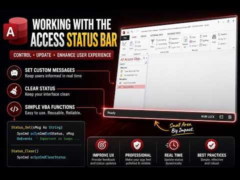 Microsoft Access Status Bar VBA. Display Custom Messages and Updates