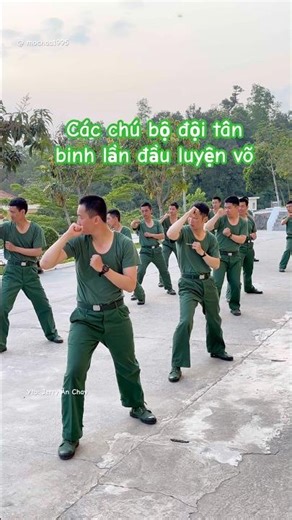 New recruits practice martial arts for the first time #vietnamesesoldiers
