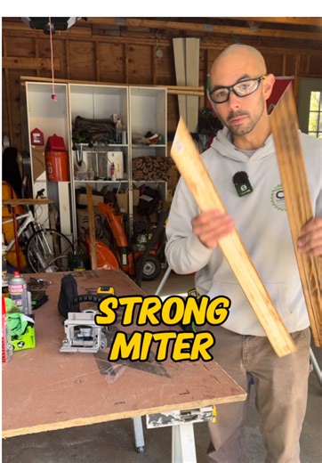 Having a @DEWALT biscuit joiner for your casing miters is an absolute must. Not only will help you with alignment, but it will also keep a strong bond with both of the casing ends. #ad #construction #carpentry #remodeling #dewalt