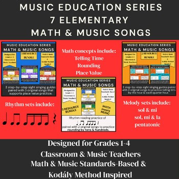 Math & Music Lesson Unit BUNDLE | Place Value, Rounding & Telling Time| Solfege