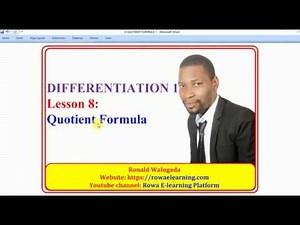 8-QUOTIENT FORMULA IN DIFFERENTIATION 1