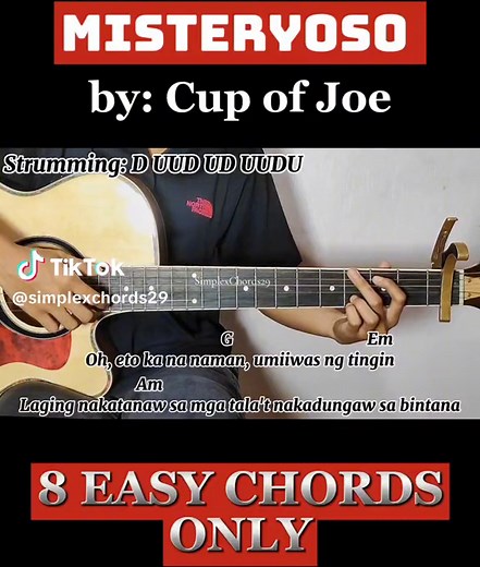 MISTERYOSO - Cup of Joe | Guitar Tutorial #fyp #fypシ #foryoupage #misteryoso #cupofjoe #OPM #OPMviral #easychords #easystrum #basicchords #beginnertutorial #guitar #guitartok #guitarra #guitarcover #guitartutorial #acoustic #acousticguitar #playalong