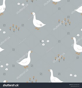 Hand Drawn Goose Seamless Pattern Cartoon Stock Vector (Royalty Free) 2207642749 | Shutterstock