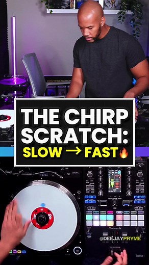 5.7K views · 1.8K reactions | Level up your CHIRP SCRATCH in 20 sec!  From SLOW ➔ FAST⁠ ⁠ This CHIRP SCRATCH demo showcases 3 speeds: ⁠ ⁠ 1️⃣ SLOW: Every 2 beats⁠ ⁠ 2️⃣ MEDIUM: 1 beat⁠ ⁠ 3️⃣ FAST: Double time ⁠ ⁠ Tag a DJ friend to practice with! Save this for your next session ⁠ ⁠ #DJing #Turntablism #ScratchTutorial #DJCulture | deejaypryme | Facebook