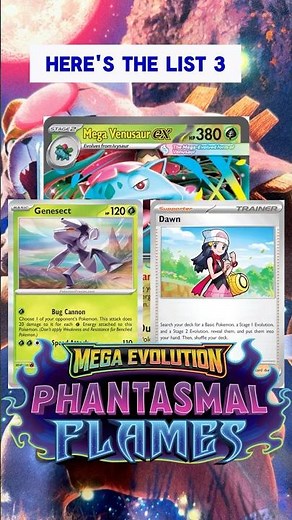 Updated Mega Venusaur ex W/ Genesect | Phantasmal Flames | Pokemon TCG