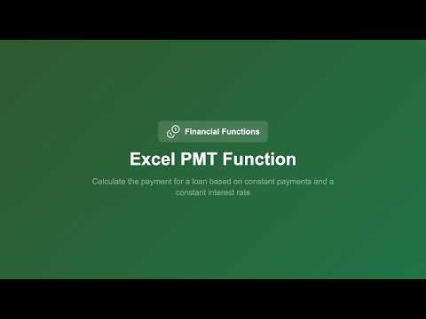 Excel PMT Function Explained -- Calculate Loan Payments Easily