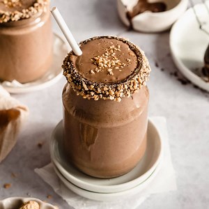 No Banana Chocolate Peanut Butter Protein Shake - Wholefood Soulfood Kitchen