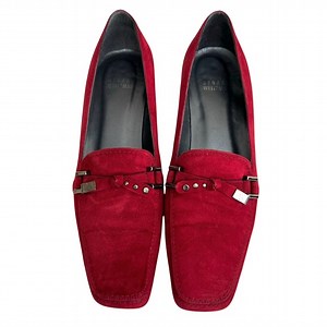 Stuart Weitzman Pumps Kitten Heel Red Suede Leather