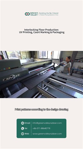 Interlocking Floor Production: UV Printing, Court Marking & Packaging #production #packing #shorts