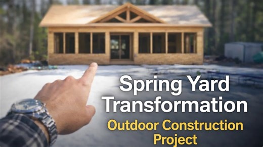 Spring yard transformation and outdoor construction project