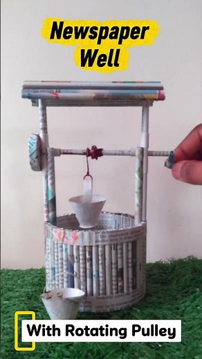 How to make Newspaper Well with Rotating Pulley | Easy School Project | Teaser