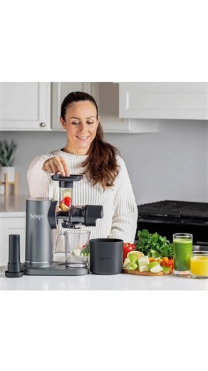 New In Ninja Cold Press Juicer with Anti-Clog Filter JC151UK Ninja Cold Press Juicer with anti-clog filter that powers through pulp for hassle-free juicing* Cold Press Technology: High-torque motor & auger deliver better results than centrifugal juicing. Improved auger design**: Produces more juice with less foam 2x pulp filters: Use the filters to customise your drinks with less pulp or more pulp. Quiet & easy to use: Simple controls help you easily create juices, wellness shots & drinks with m