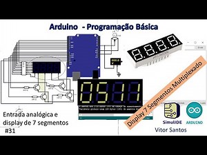 Entrada analógica e display de 7 segmentos com 4 dígitos no Arduino (SimulIDE)