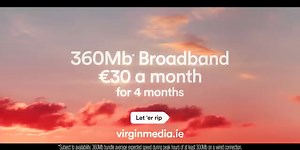 451K views · 925 reactions | Our fastest broadband ever. A sky-ripping, air-shredding 360Mb per second. Feel the speed. | Virgin Media Ireland | Facebook