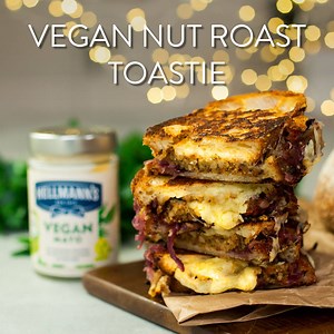 343K views | Easy, cheesy Vegan Nut Roast Toastie. Boss your leftovers this Christmas. | Hellmann's | Facebook