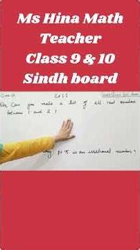 Ms Hina Math Teacher Class 9 & 10 Sindh board