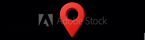 3D Pin Location Animation, Alpha Channel, Transparent Video