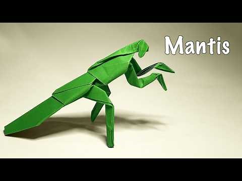 Step by step origami praying MANTIS | easy to follow , no glue