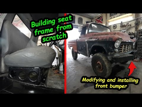 Installing the front bumper and building a seat frame from scratch for our Napco build.