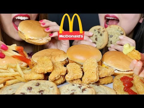 ASMR McDonald's CHICKEN NUGGETS + CHEESEBURGERS + COOKIES 맥도날드 리얼사운드 먹방 マクドナルド | Kim&Liz ASMR
