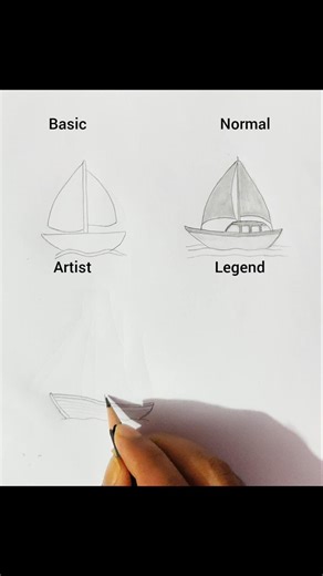 Basic to Legend Boat Drawing 🚤 | Easy to Pro Sketch Tutorial #shorts