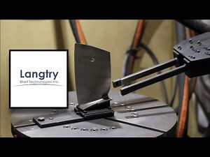 Langtry Blast Technologies Inc - Robotic Shot Peen - Medium Blade Peening Setup