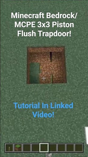 Minecraft 3x3 Flush piston Trapdoor Bedrock/MCPE