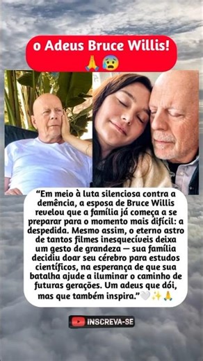 O "longo adeus" de um astro... Bruce Willis, deixou seu legado a despedida💔