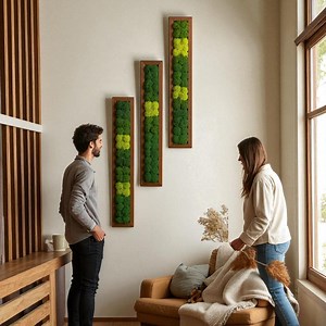 Preserved Moss Wall Art, Vertical Wood & Moss Wall Decor, Natural Greenery Panels, Farmhouse Wall Hanging, Unique Eco Gift - Etsy