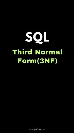 SQL Third Normal Form (3NF) 💻