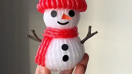 Craftsman celebrates holiday season by creating a mini snowman out of foam