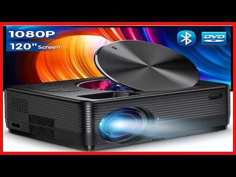 Mini Projector for iPhone, 1080P Bluetooth DVD Projector with Built in DVD Player with 120 inches