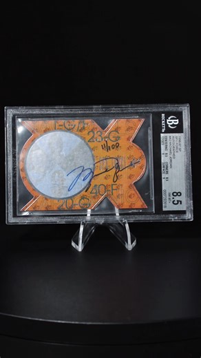 One of the toughest Michael Jordan autographs of the ’90s 🖊️🔥 Step into the full basketball lineup now in our December Elite Auction that closes tonight with Open Extended Bidding at 10pm ET: https://bit.ly/48CUZai This 1996–97 Upper Deck SP SPx Force MJ auto, numbered 11/100, was inserted at an unforgiving 1:2,500 pack odds. Graded BGS NM-MT 8.5 with a Beckett 10 autograph, it’s a true chase from the golden era. | Goldin