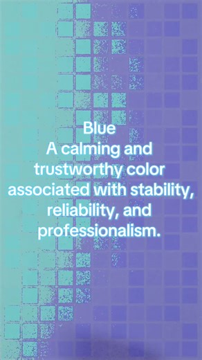 Blue – A calming and trustworthy color associated with stability, reliability, and professionalism. It’s frequently used in corporate logos, finance, and healthcare industries to build trust and convey security. #blue #colorguide #branding #reflection #colors