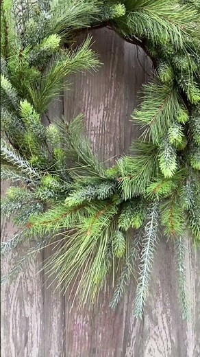 Winter Green Pine Wreath | Natural Evergreen Christmas Wreath for Front Door | Rustic Winter Door De
