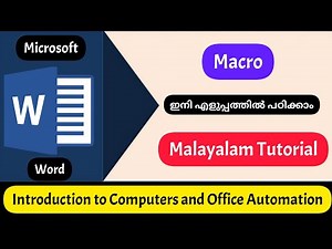 MS WORD |Macros | Advanced feature |Malayalam