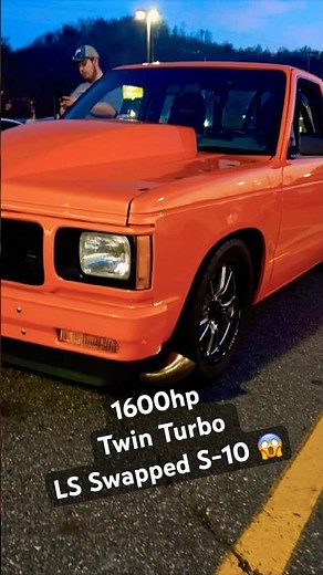 1600HP Twin Turbo LS S10 is a 4 Second 1/8 Mile MONSTER! #shorts #lsswap #twinturbo #dragracing